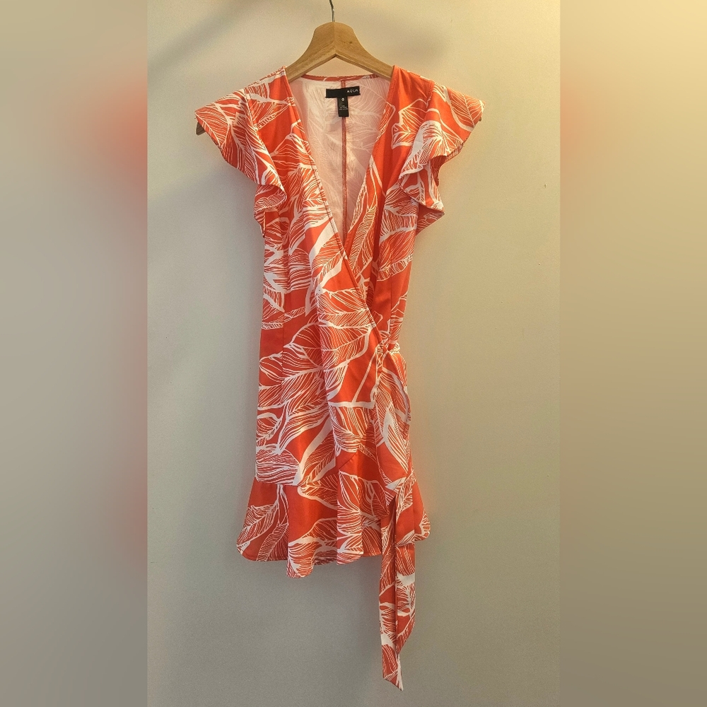 Aqua Women's White and Orange Dress